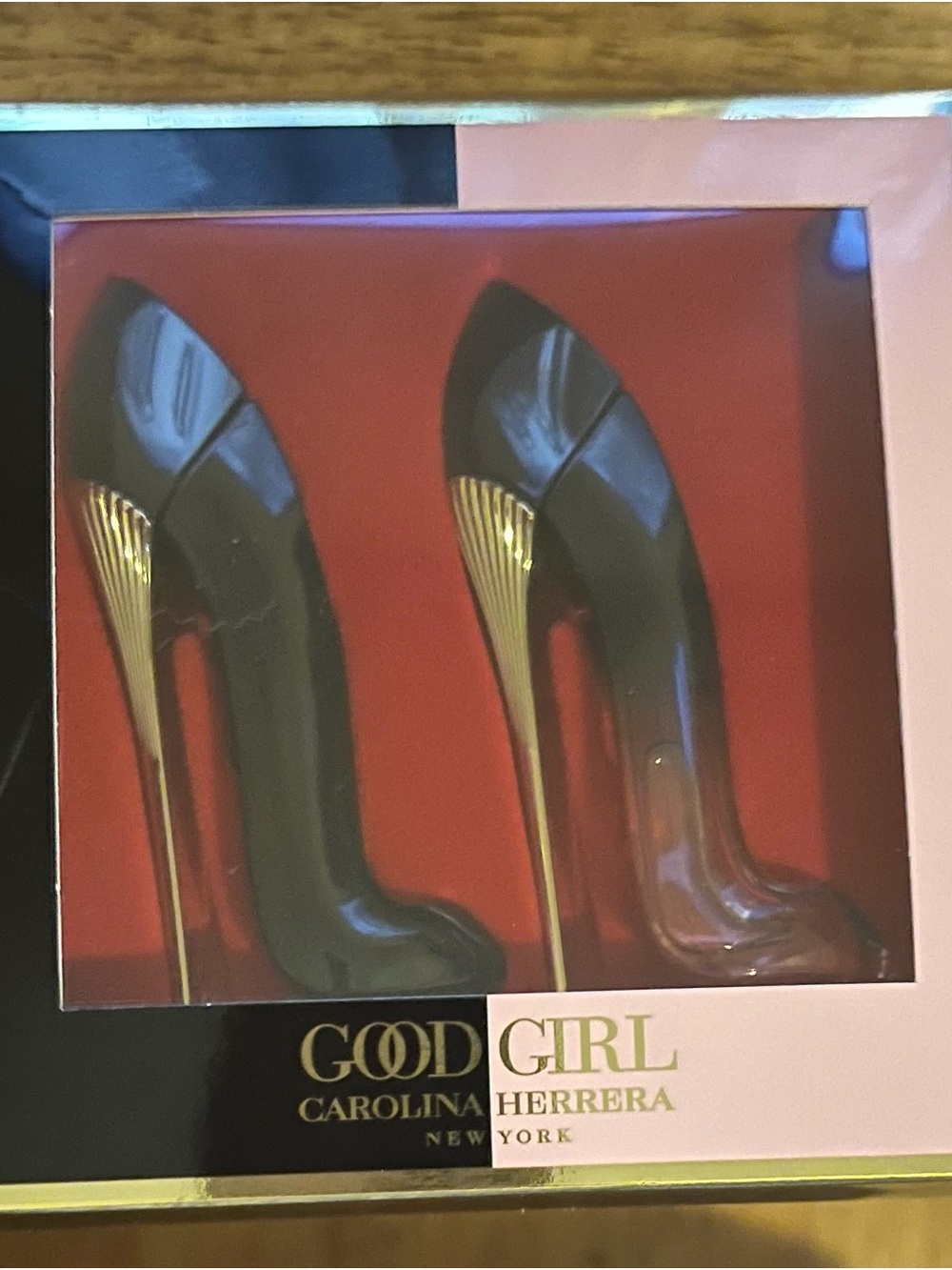 Carolina Herrera Good Girl Black and Gold Stiletto Bottle Gift Set 7ml each.